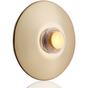 Newhouse Hardware 2-1/2" Round Polished Brass Lighted Bronze Door Chime Button BR5WL